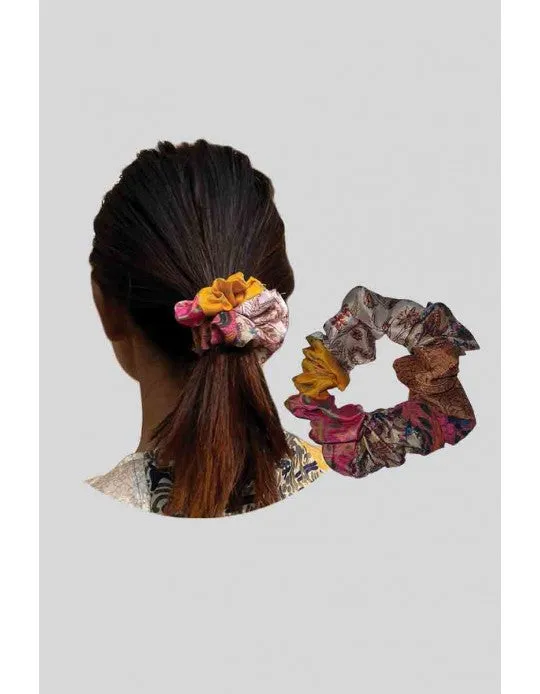 Scrunchie - Silk Patchwork Scrunchie - Unique