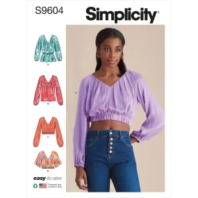 Simplicity Sewing Pattern S9604 Misses' Blouses