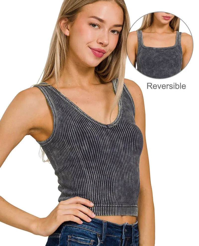 Square Neck Line Cropped Tank