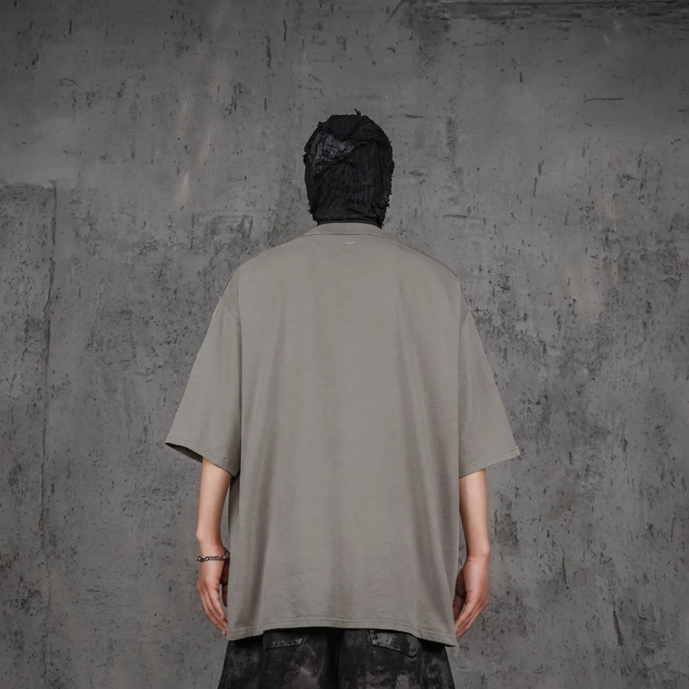 Stone Gray Oversized Army T-Shirt