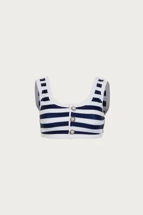 The Grace Tank (Navy Cream Stripe/White)