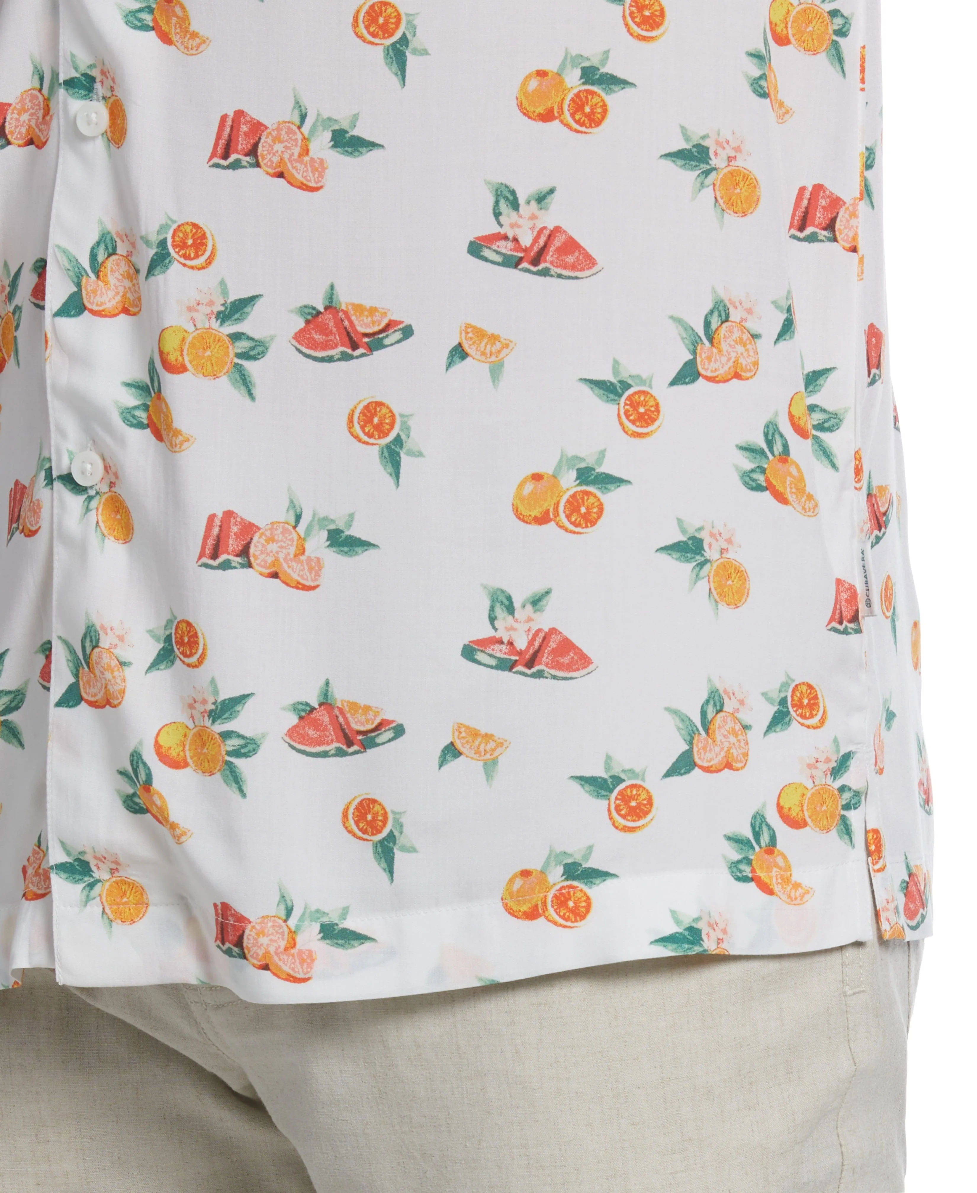 Tropical Fruit Print Button Down Shirt