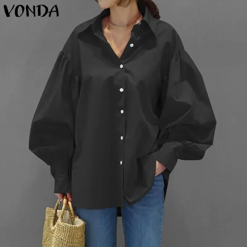 VONDA Korean Style Collar Simple Blouse M S3098692