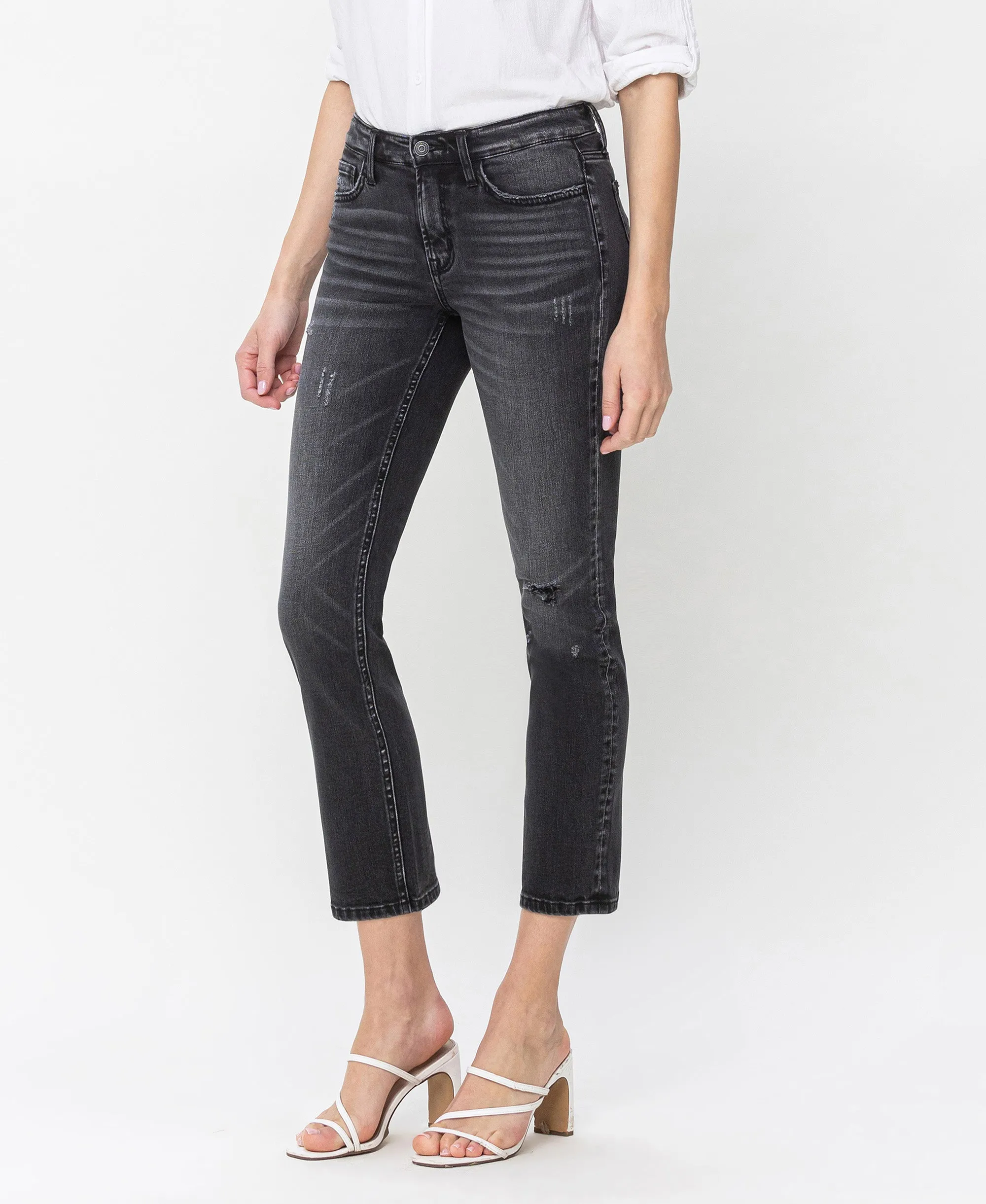 Wholeheartedly - Mid Rise Ankle Slim Straight Jeans