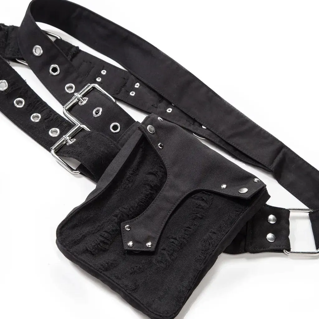 Women's Punk Ripped Nailed Waist Bag