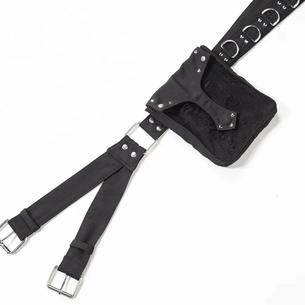 Women's Punk Ripped Nailed Waist Bag