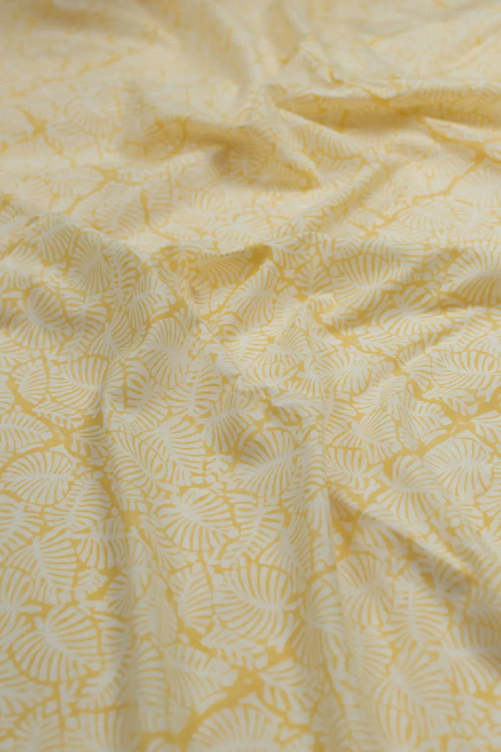 Yellow Pattern Sanganeri Cotton Fabric