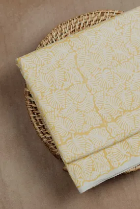 Yellow Pattern Sanganeri Cotton Fabric